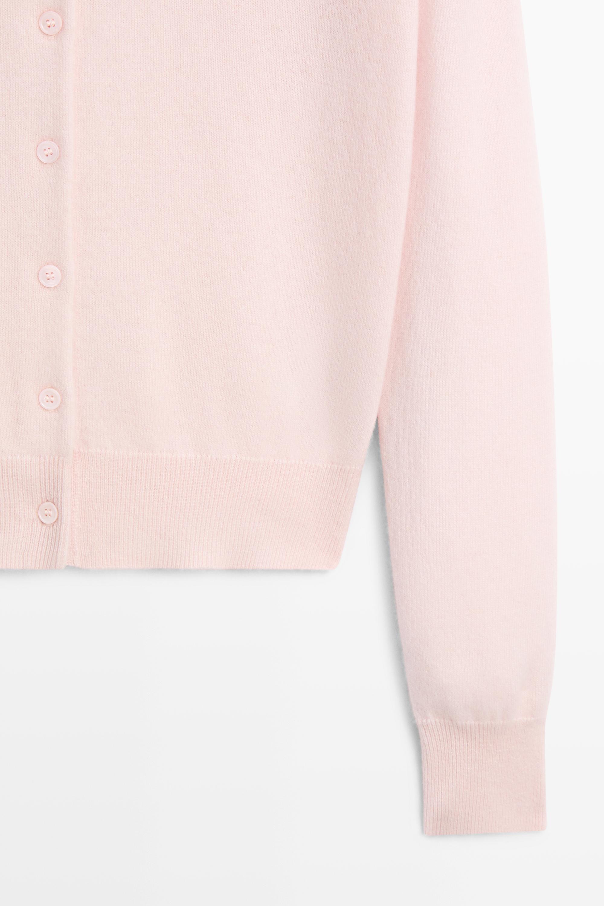 100% cashmere knit polo collar cardigan